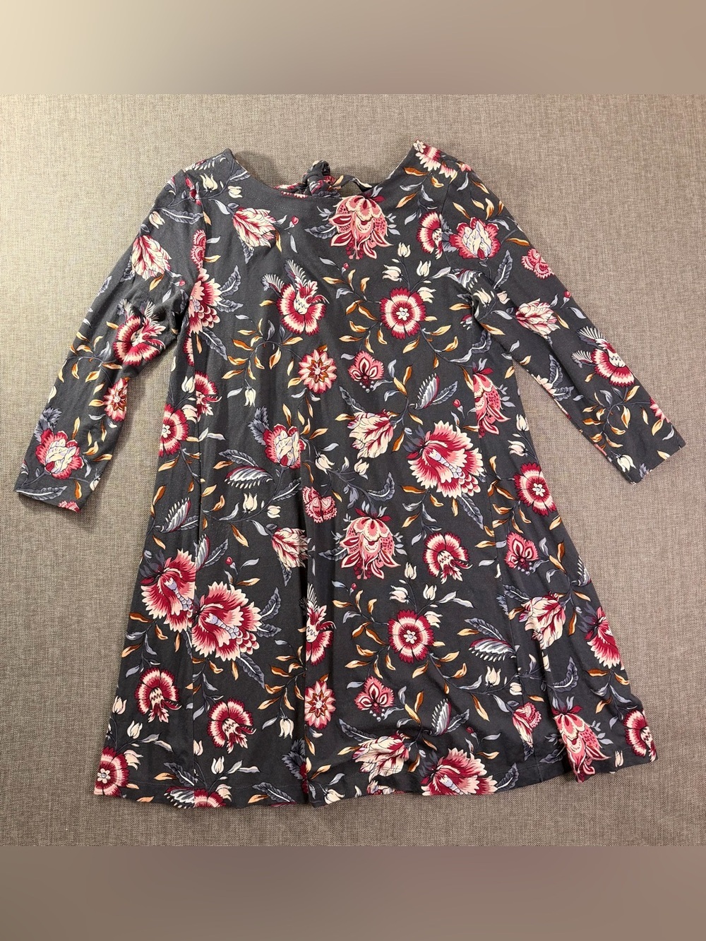 Loft Women’s Black/Red Floral Midi Dress Size Small